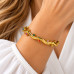 Gold-Tone Stainless Steel Wavy Bangle with Multi-Coloured Zirconia – Elegant Statement Bracelet Gold-Tone Stainless Steel Wavy Bangle with Multi-Coloured Zirconia – Elegant Statement Bracelet