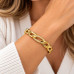 Gold-Tone Stainless Steel Bangle with Zirconia – Elegant Intertwined Design