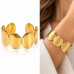 Gold Stainless Steel Oval Open Bangle – Adjustable Gold Stainless Steel Oval Open Bangle – Adjustable