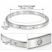 Silver-Tone Stainless Steel Bangle with Zirconia Accents – Minimalist Elegance Silver-Tone Stainless Steel Bangle with Zirconia Accents – Minimalist Elegance