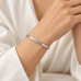 Silver-Tone Stainless Steel Bangle with Zirconia – Delicate Sparkle