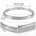 Silver-Tone Stainless Steel Bangle with Zirconia – Delicate Sparkle