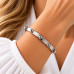Silver-Tone Stainless Steel Studded Bangle – Modern Minimalist Design