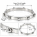 Silver-Tone Stainless Steel Studded Bangle – Modern Minimalist Design