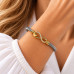 Mixed Metal Stainless Steel Infinity & Heart Twisted Bangle – Gold and Silver Tone Mixed Metal Stainless Steel Infinity & Heart Twisted Bangle – Gold and Silver Tone