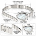 Silver-Tone Stainless Steel Bangle with White Mother-of-Pearl Silver-Tone Stainless Steel Bangle with White Mother-of-Pearl
